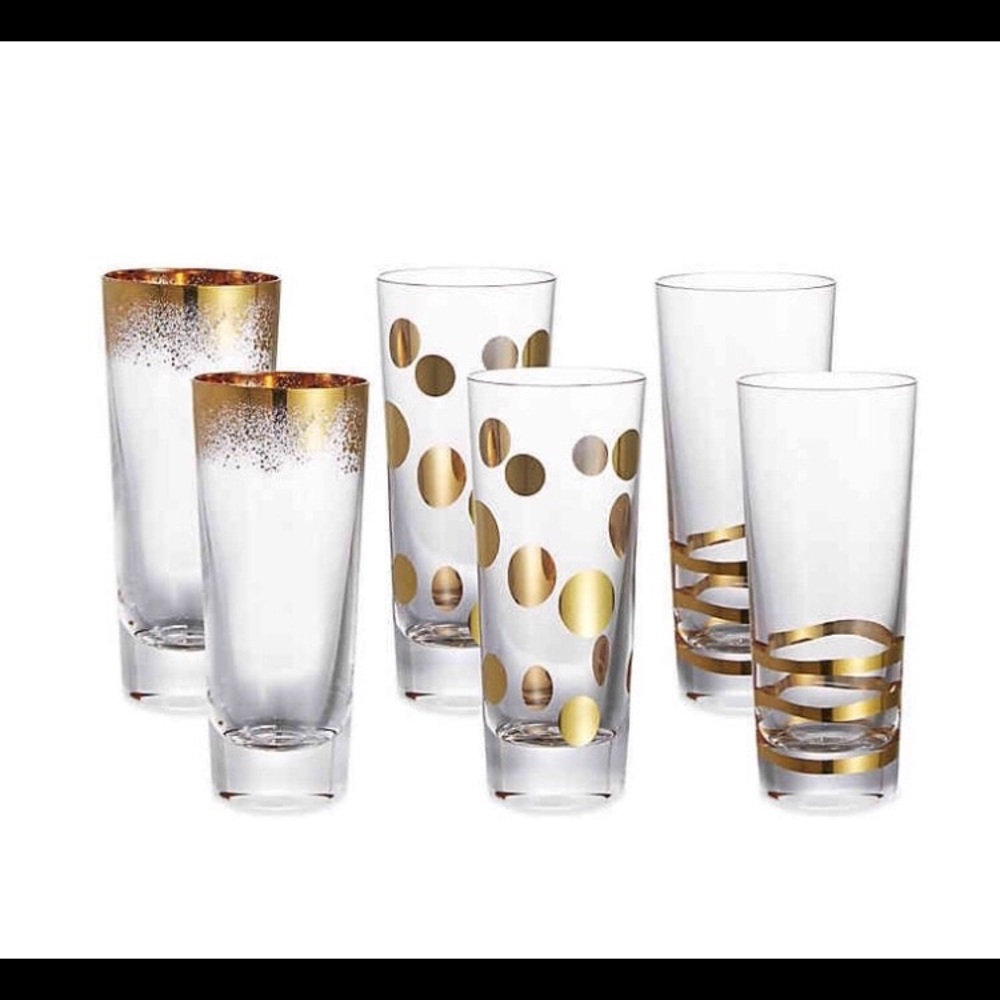 Set of 5 Fitz & Floyd Gold Shot Glasses
